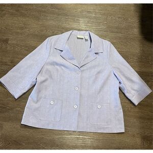 Alfred Dunner Lilac lavender purple 3/4 sleeve jacket blazer 18W